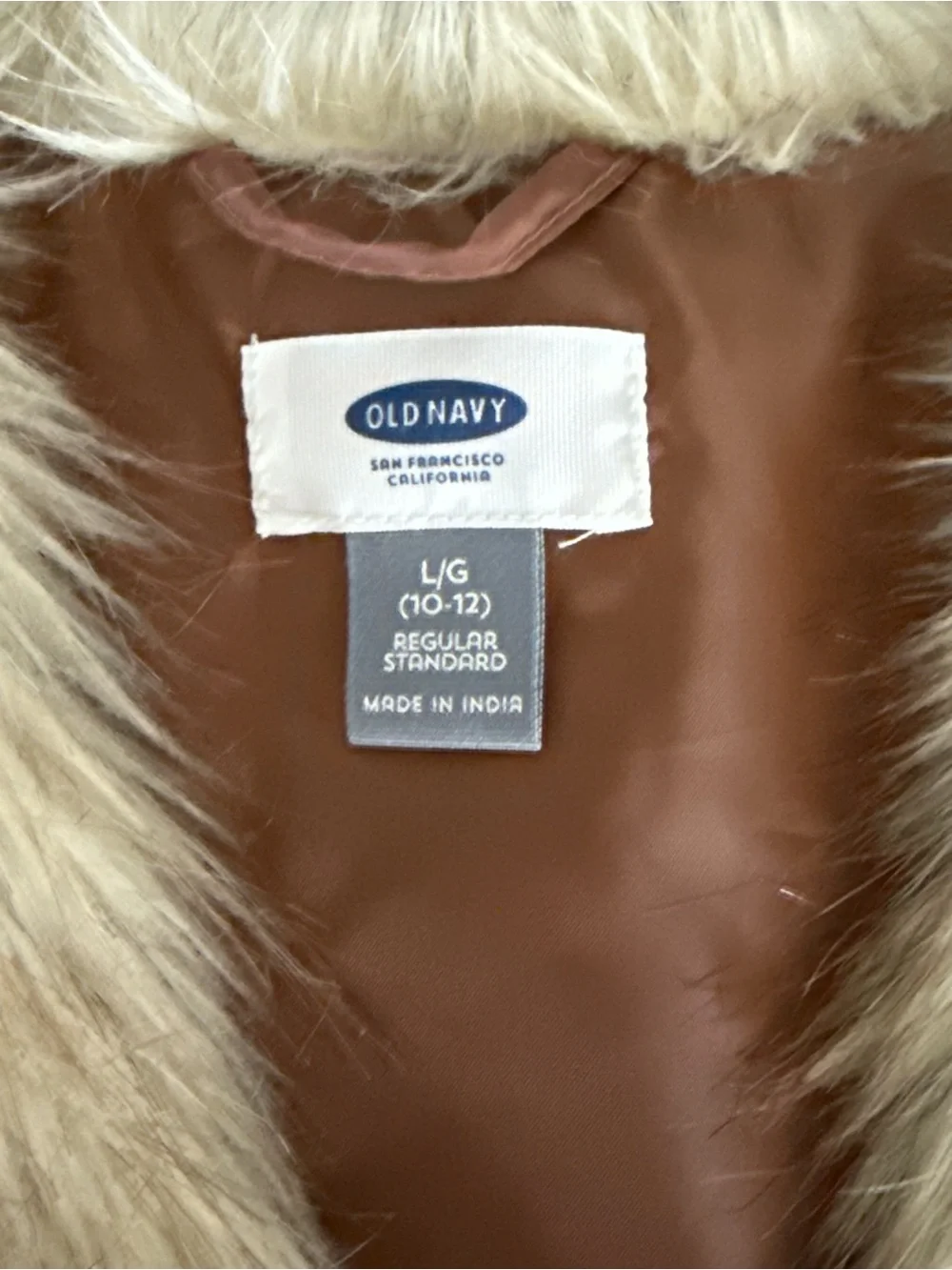 Old Navy Girls Large (10/12) Faux Fur Vest